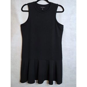 Banana Republic Black Sleeveless Drop Waist‎ Flounce Hem Dress Size S
